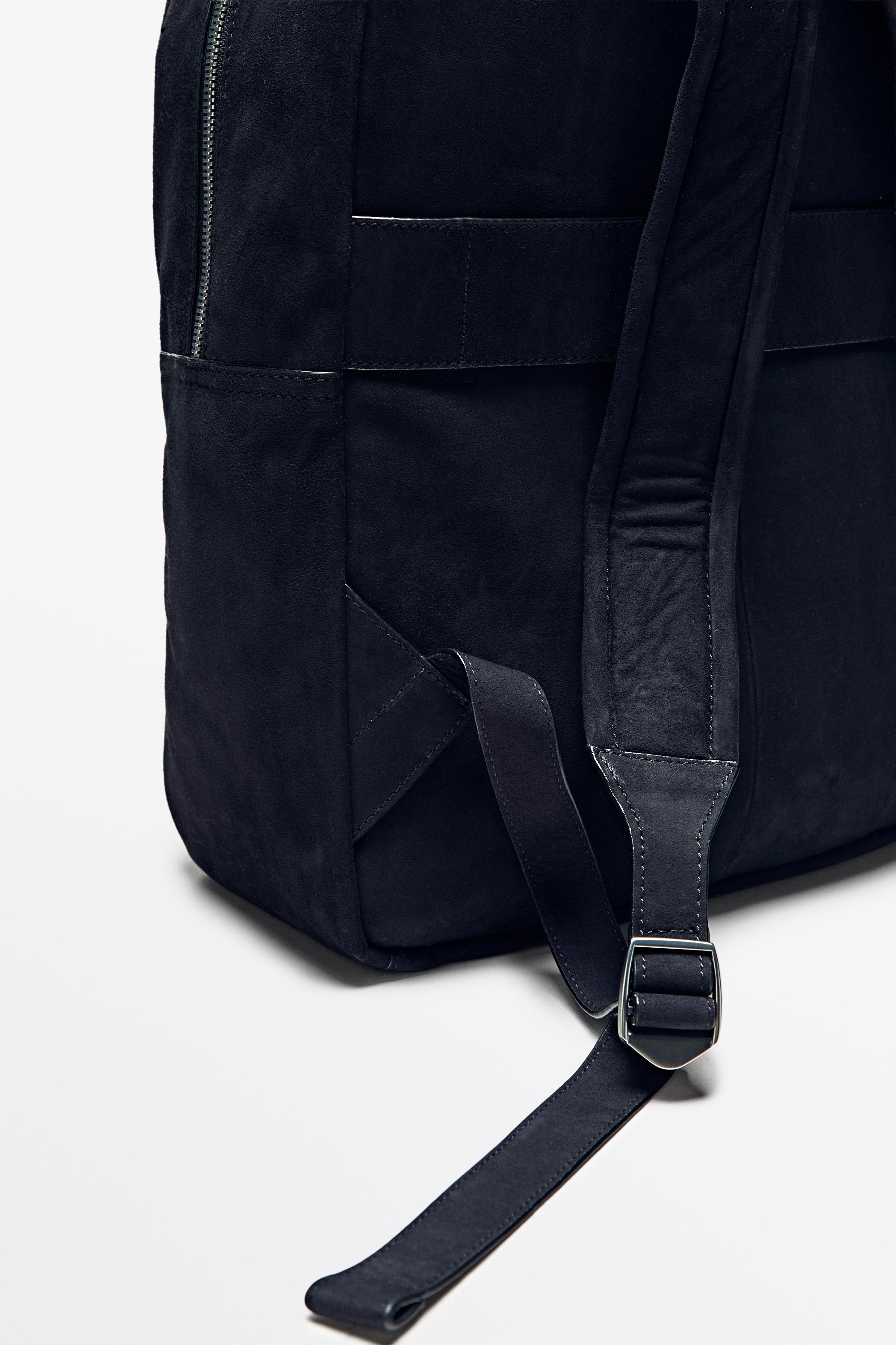 Sac à dos en cuir et daim